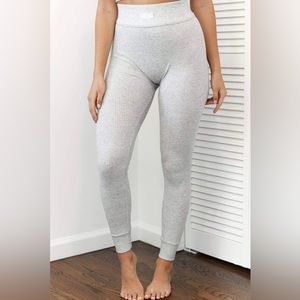 FREE SHIP LOUNGE grey rubbed leggings frost